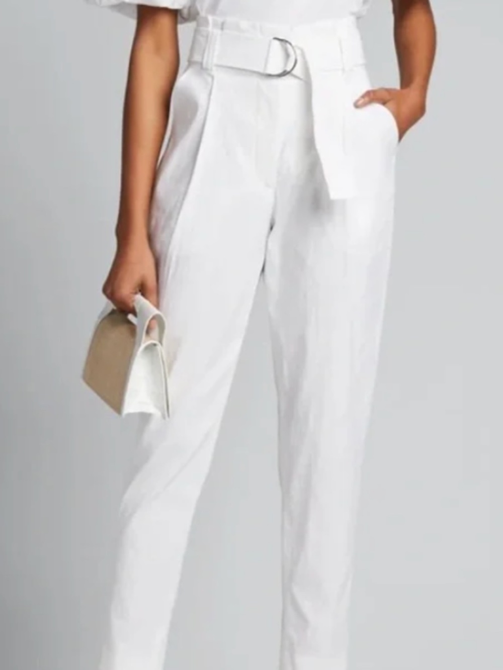 A.L.C. | Diego Belted Trousers | White | Size 6
